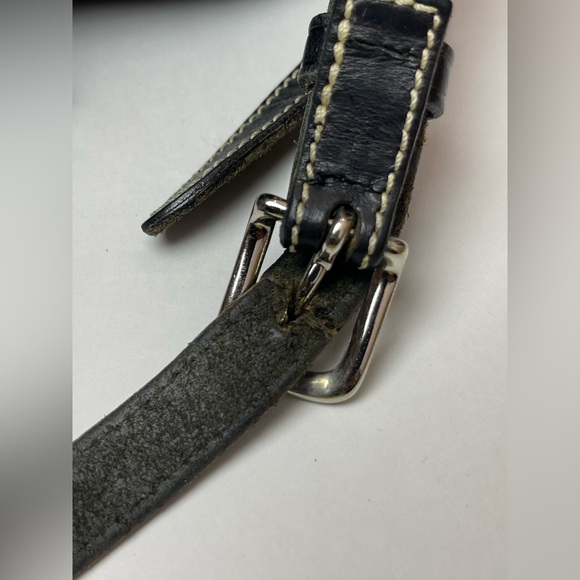 Vintage 90s Dooney & Bourke black pebbled leather drawstring bucket purse - Picture 12 of 14